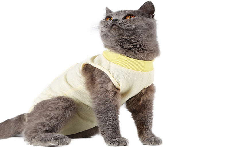 HKM-2374205 Surgical Recovery Clothes for Female Cats - Breathable Weaning Gown in Multiple Colors