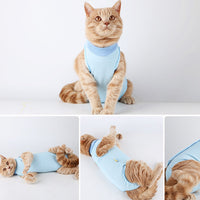 HKM-2374205 Surgical Recovery Clothes for Female Cats - Breathable Weaning Gown in Multiple Colors