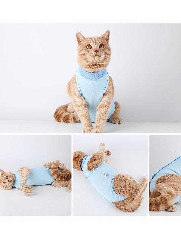 HKM-2374205 Surgical Recovery Clothes for Female Cats - Breathable Weaning Gown in Multiple Colors
