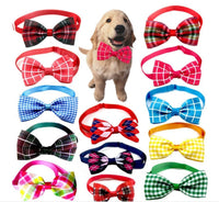 HKM-237459 Plaid Pet Tie Scarf for Cats and Dogs - Stylish Polyester Accessories