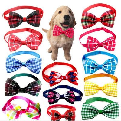 HKM-237459 Plaid Pet Tie Scarf for Cats and Dogs - Stylish Polyester Accessories