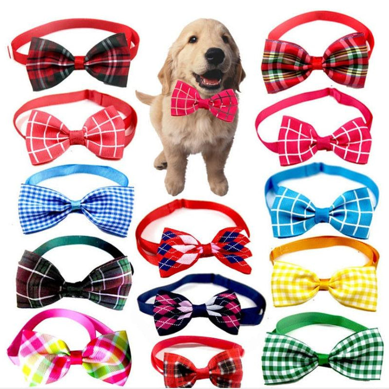 HKM-237459 Plaid Pet Tie Scarf for Cats and Dogs - Stylish Polyester Accessories