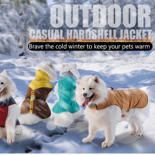 HKM-2375485 Water and Wind Resistant Velcro Jacket for Medium to Large Dogs in Multiple Colors and Sizes