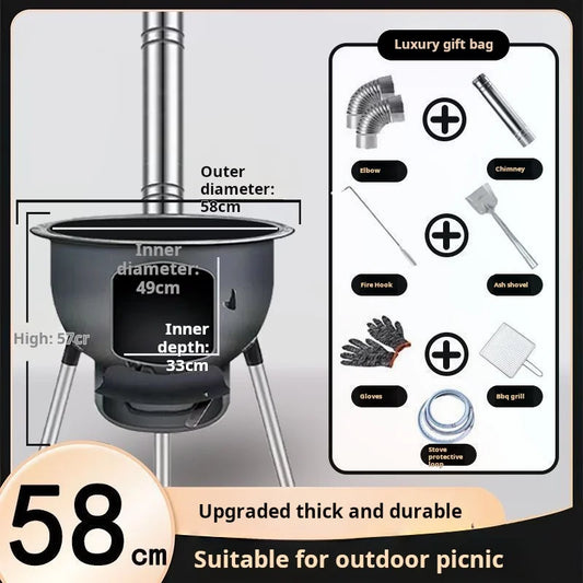 HKM-237587 High-Efficiency Portable Wood Cook Stove for Outdoor Cooking and Camping