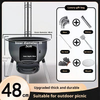 HKM-237587 High-Efficiency Portable Wood Cook Stove for Outdoor Cooking and Camping