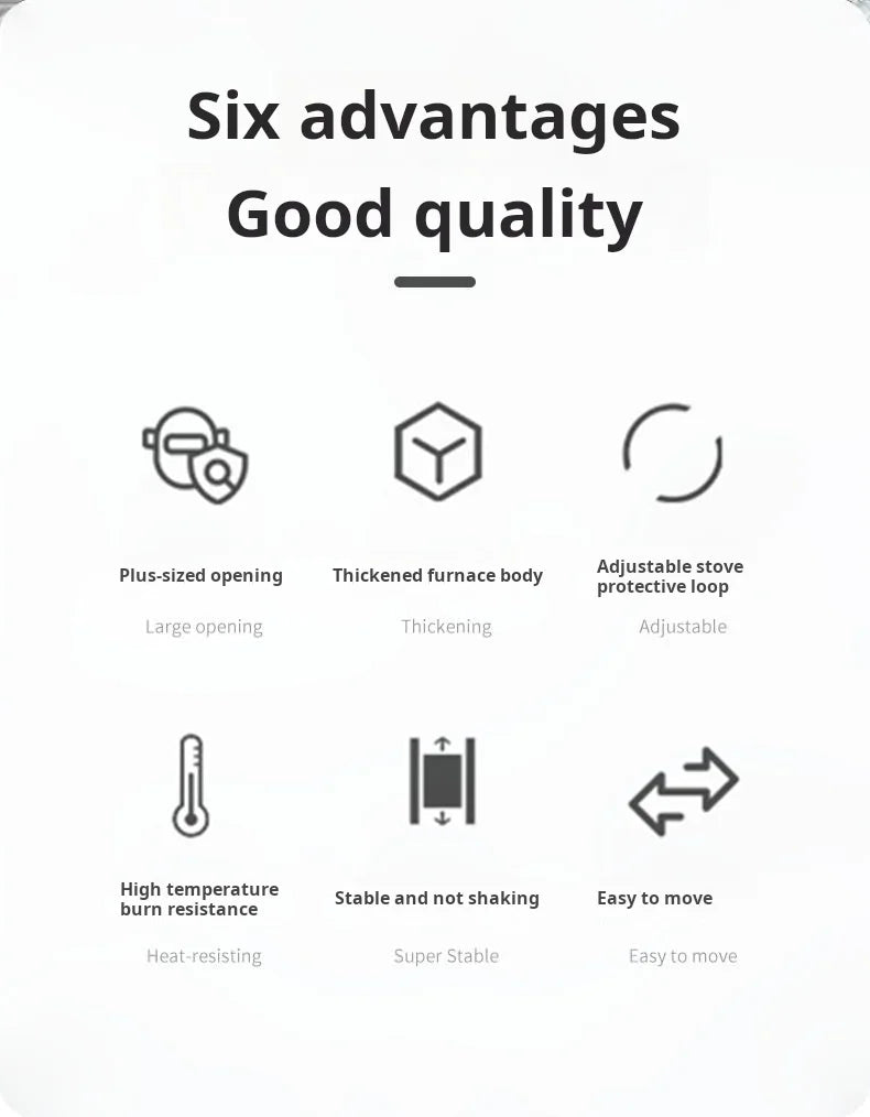 HKM-237587 High-Efficiency Portable Wood Cook Stove for Outdoor Cooking and Camping