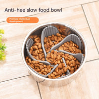 HKM-2375997 Pet Rotating Slow Feed Bowl with Silicone Base for Controlled Eating