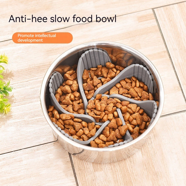HKM-2375997 Pet Rotating Slow Feed Bowl with Silicone Base for Controlled Eating