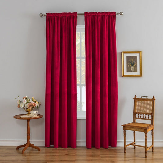 HKM-237779 Luxury Velvet Soft Drape Curtain for Home Decoration - High Shading (71%-90%) Available in Multiple Colors and Sizes