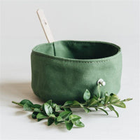 HKM-2378045 Foldable Waterproof Round Dog Bowl - Oil Wax Canvas, 150x75mm