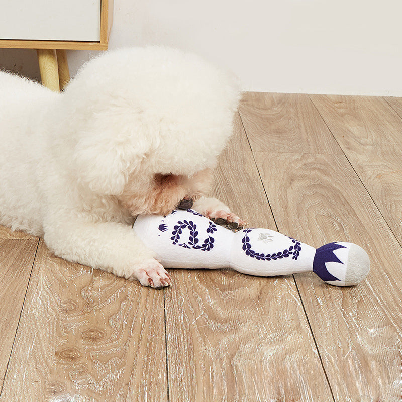 HKM-2379069 Tequila Bottle Plush Dog Toy with Squeaker - Fun and Soft for All Dog Sizes