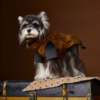 HKM-2380349 Schnauzer Teddy Bichon Retro Sleeveless Leather Vest for Pets - Size XS to XXL