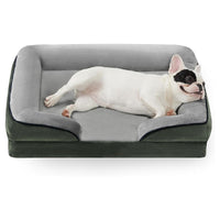HKM-2381629 Comfortable Detachable Dog Plush Sofa Pet Bed in Gray, Dark Green, Brown, Blue, or Dark Gray - Multiple Sizes Available
