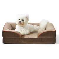HKM-2381629 Comfortable Detachable Dog Plush Sofa Pet Bed in Gray, Dark Green, Brown, Blue, or Dark Gray - Multiple Sizes Available