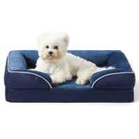HKM-2381629 Comfortable Detachable Dog Plush Sofa Pet Bed in Gray, Dark Green, Brown, Blue, or Dark Gray - Multiple Sizes Available