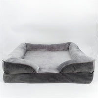 HKM-2381629 Comfortable Detachable Dog Plush Sofa Pet Bed in Gray, Dark Green, Brown, Blue, or Dark Gray - Multiple Sizes Available