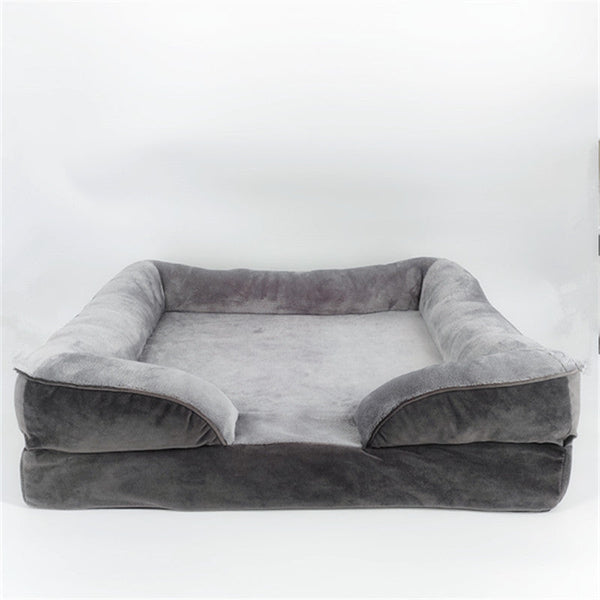 HKM-2381629 Comfortable Detachable Dog Plush Sofa Pet Bed in Gray, Dark Green, Brown, Blue, or Dark Gray - Multiple Sizes Available