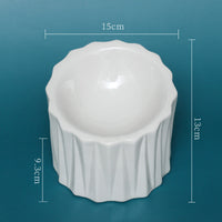 HKM-2381757 Ceramic Pet Bowl with Neck Guard ¨C Scratch-Resistant, Stable, and Safe Design in White, Pink, Green