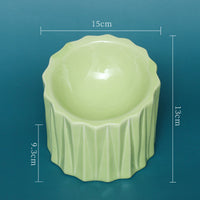 HKM-2381757 Ceramic Pet Bowl with Neck Guard ¨C Scratch-Resistant, Stable, and Safe Design in White, Pink, Green