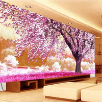 HKM-238227 Forest Landscape Diamond Painting with Blooming Flowers in Modern Simplicity Design - 120x60cm