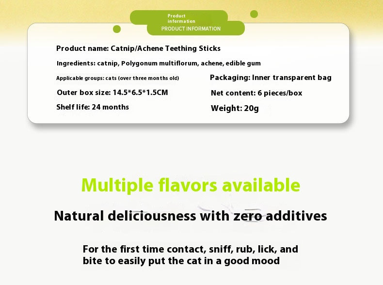 HKM-2382397 Cat Molar Rods for Healthy Chewing – Pack of 6 Mint-flavored Toys