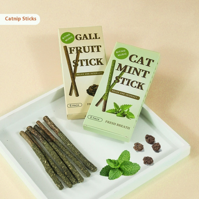 HKM-2382397 Cat Molar Rods for Healthy Chewing – Pack of 6 Mint-flavored Toys