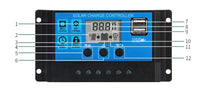 HKM-238291 Solar Street Lamp Controller with Auto Light and Time Control, Dual USB, 12/24V, 10A-60A Options