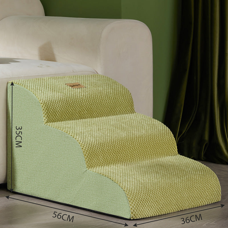 HKM-2384829 Anti-Slip Pet Dog Slope Ladder - Available in Brown and Green, Multiple Sizes