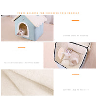 HKM-2385597 Cozy Closed Dog Kennel House - Soft, Warm, Light Green Pet Shelter ( XS, S, M Sizes Available)