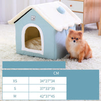 HKM-2385597 Cozy Closed Dog Kennel House - Soft, Warm, Light Green Pet Shelter ( XS, S, M Sizes Available)