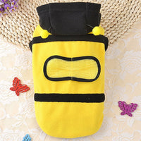 HKM-2385725 Soft Fleece Dog and Cat Clothes with Cute Bee Design - Comfortable Pet Apparel in Various Sizes