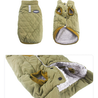 HKM-2386109 Diamond Lattice Cotton-Padded Winter Clothes for Corgis and Small Dogs - Casual Outdoor Style