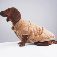 HKM-2386109 Diamond Lattice Cotton-Padded Winter Clothes for Corgis and Small Dogs - Casual Outdoor Style