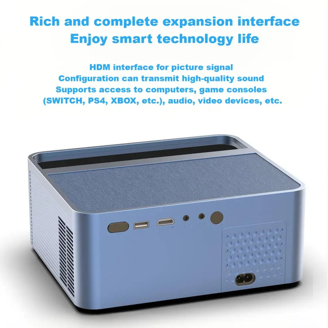 HKM-238739 Portable Ultra-Clear 4K Projector with Auto-Focus and Wireless Android Direct Projection