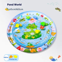 HKM-2388157 Cooling Pet Water Bed Cushion for Dogs and Cats - Inflatable Ice Pad with Fun Underwater Designs - 65cm and 100cm Sizes Available