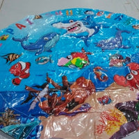 HKM-2388157 Cooling Pet Water Bed Cushion for Dogs and Cats - Inflatable Ice Pad with Fun Underwater Designs - 65cm and 100cm Sizes Available