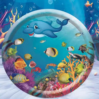 HKM-2388157 Cooling Pet Water Bed Cushion for Dogs and Cats - Inflatable Ice Pad with Fun Underwater Designs - 65cm and 100cm Sizes Available