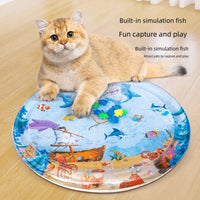 HKM-2388157 Cooling Pet Water Bed Cushion for Dogs and Cats - Inflatable Ice Pad with Fun Underwater Designs - 65cm and 100cm Sizes Available