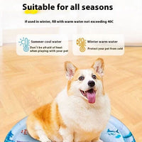 HKM-2388157 Cooling Pet Water Bed Cushion for Dogs and Cats - Inflatable Ice Pad with Fun Underwater Designs - 65cm and 100cm Sizes Available
