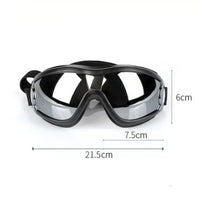 HKM-2388925 Large Dog Safety Goggles for Eye Protection against Wind, Rain, and Snow - Black and White Frames