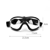 HKM-2388925 Large Dog Safety Goggles for Eye Protection against Wind, Rain, and Snow - Black and White Frames