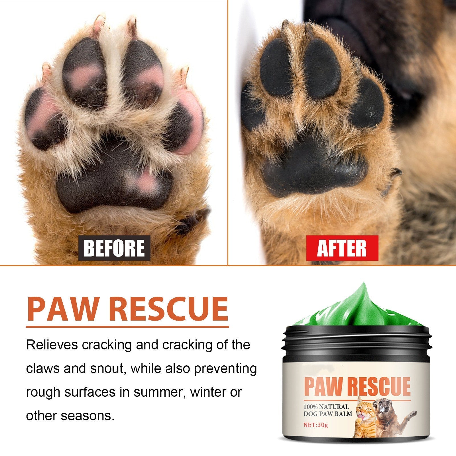 HKM-2389181 Pet Paw Care Cream for Foot Pad Protection - Nourishing Oil with Natural Ingredients