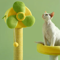 HKM-2390589 Durable Cat Climbing Tree with Scratching Posts, Hammock, Gel Pads, and Multi-Level Platforms