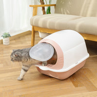 HKM-239059 Elevated Semi-Enclosed Cat and Dog Litter Box with Deodorant System and Flip Cover