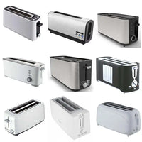 HKM-239123 Slim Black 2-Slice Toaster with Long Slot - 900W Space-Saving Design