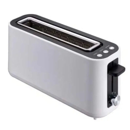 HKM-239123 Slim Black 2-Slice Toaster with Long Slot - 900W Space-Saving Design