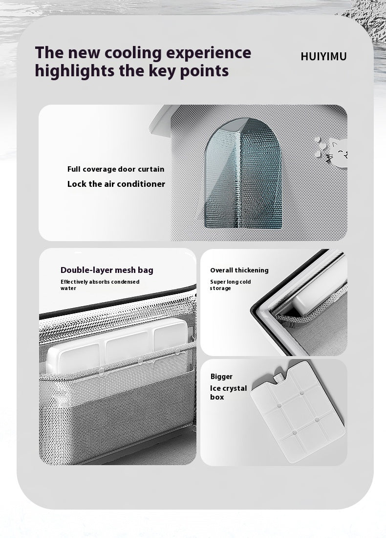 HKM-2391357 Pet Air-Conditioned Room for Cats and Dogs - Includes Ice Bags and Mesh Accessories