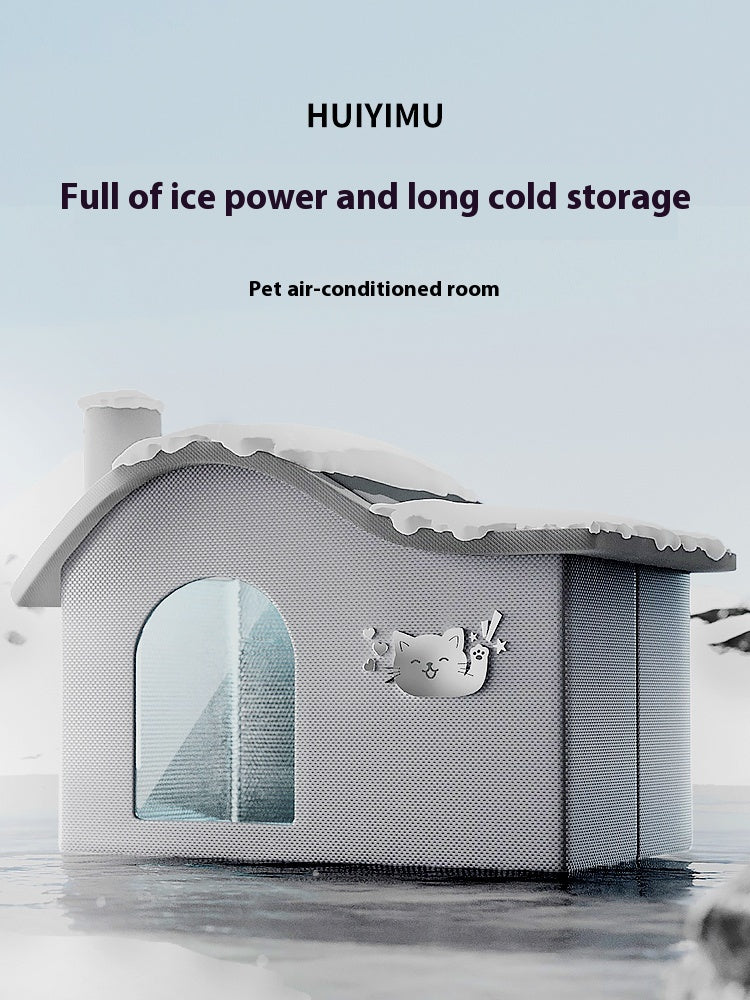 HKM-2391357 Pet Air-Conditioned Room for Cats and Dogs - Includes Ice Bags and Mesh Accessories