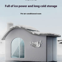 HKM-2391357 Pet Air-Conditioned Room for Cats and Dogs - Includes Ice Bags and Mesh Accessories