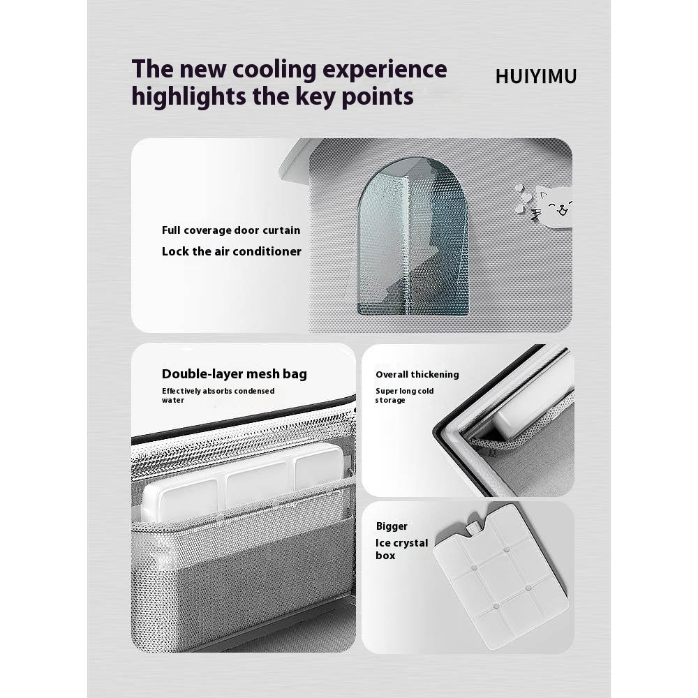 HKM-2391357 Pet Air-Conditioned Room for Cats and Dogs - Includes Ice Bags and Mesh Accessories